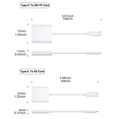 Type C To SD TF Memory Card Adapter